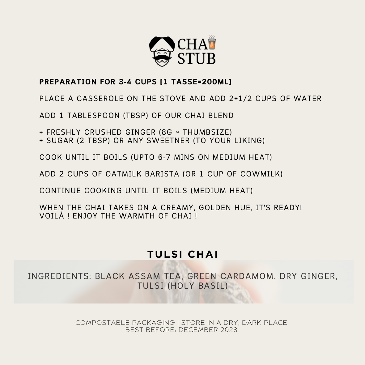 Tulsi Elaichi Chai (40 cups)