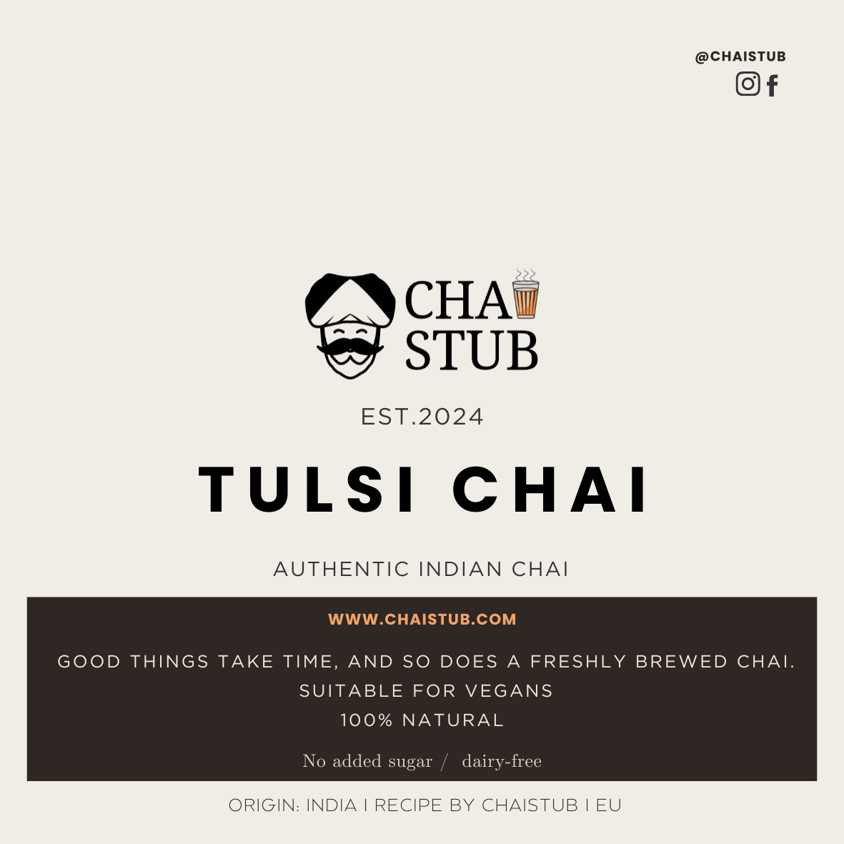 Tulsi Elaichi Chai (40 cups)